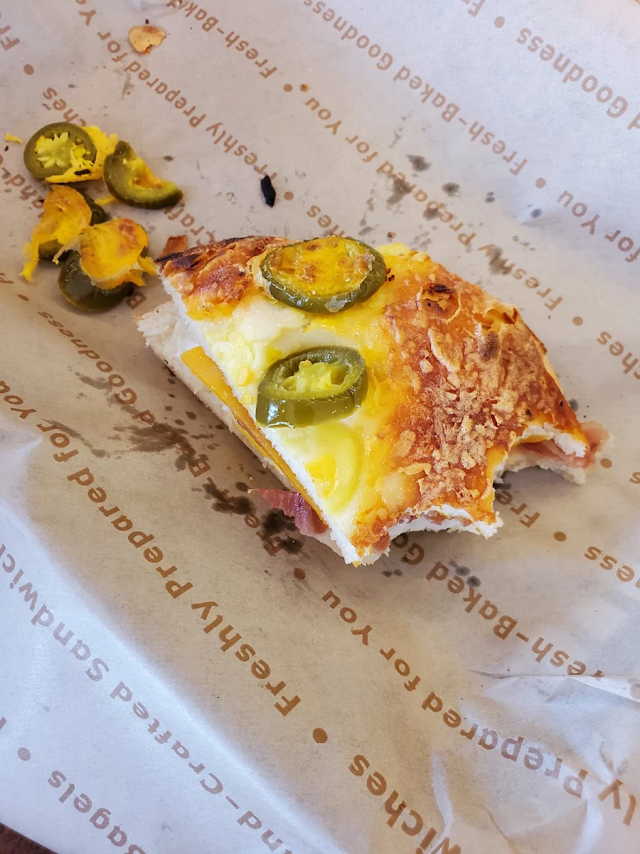 Bacon Egg Cheese on a Jalapeño Cheese Bagel
