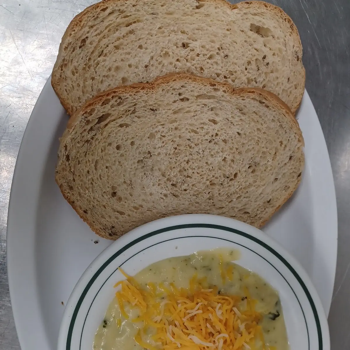Broccoli Soup with Cheddar and Rye Bread Gotta Try It