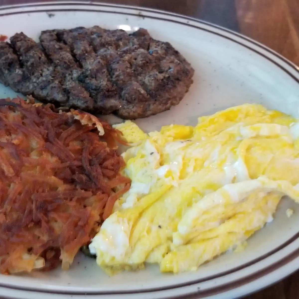 Burger Steak and Scrambled Eggs