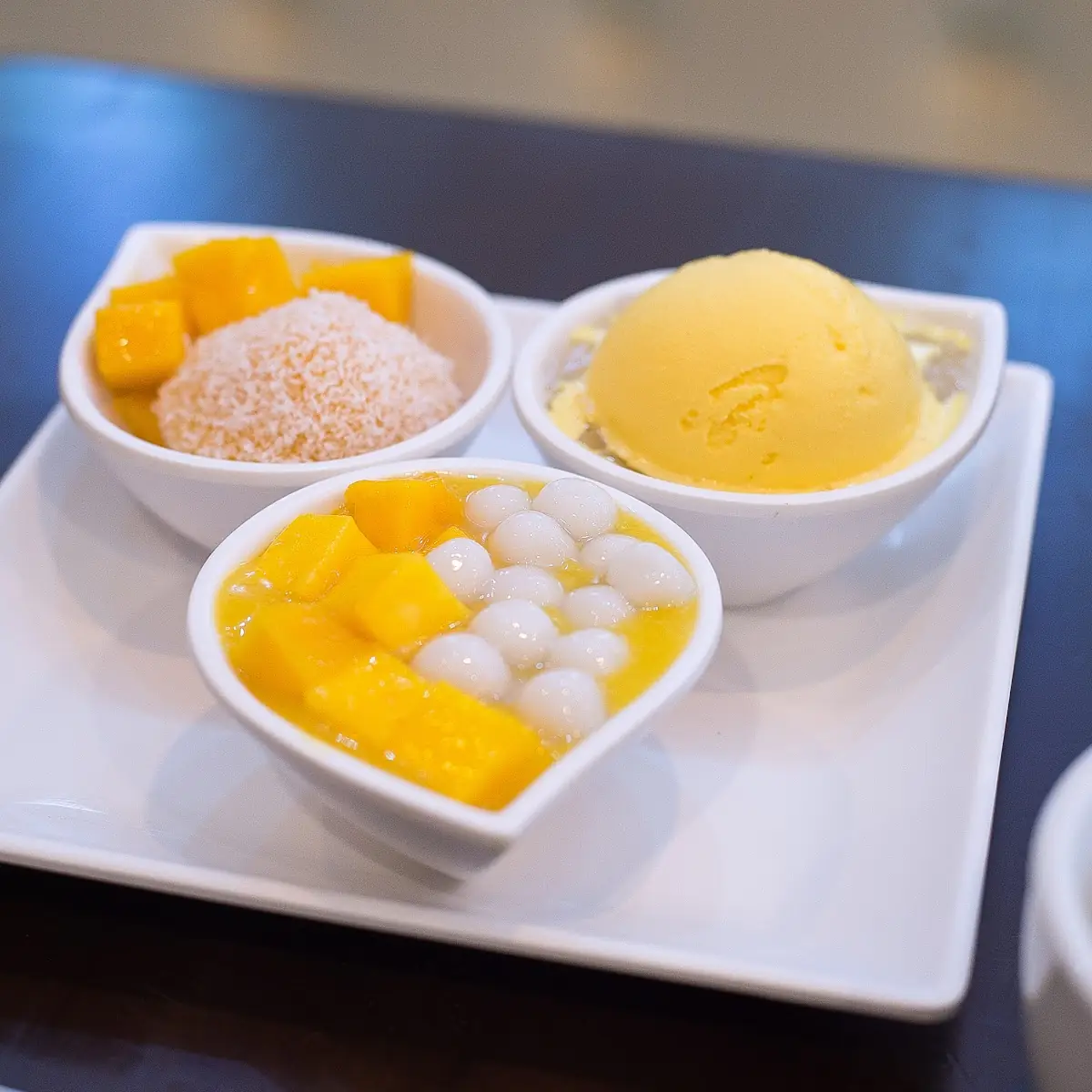 Lychee Jelly w Mango Ice Cream Rice Ball w Ice Cream