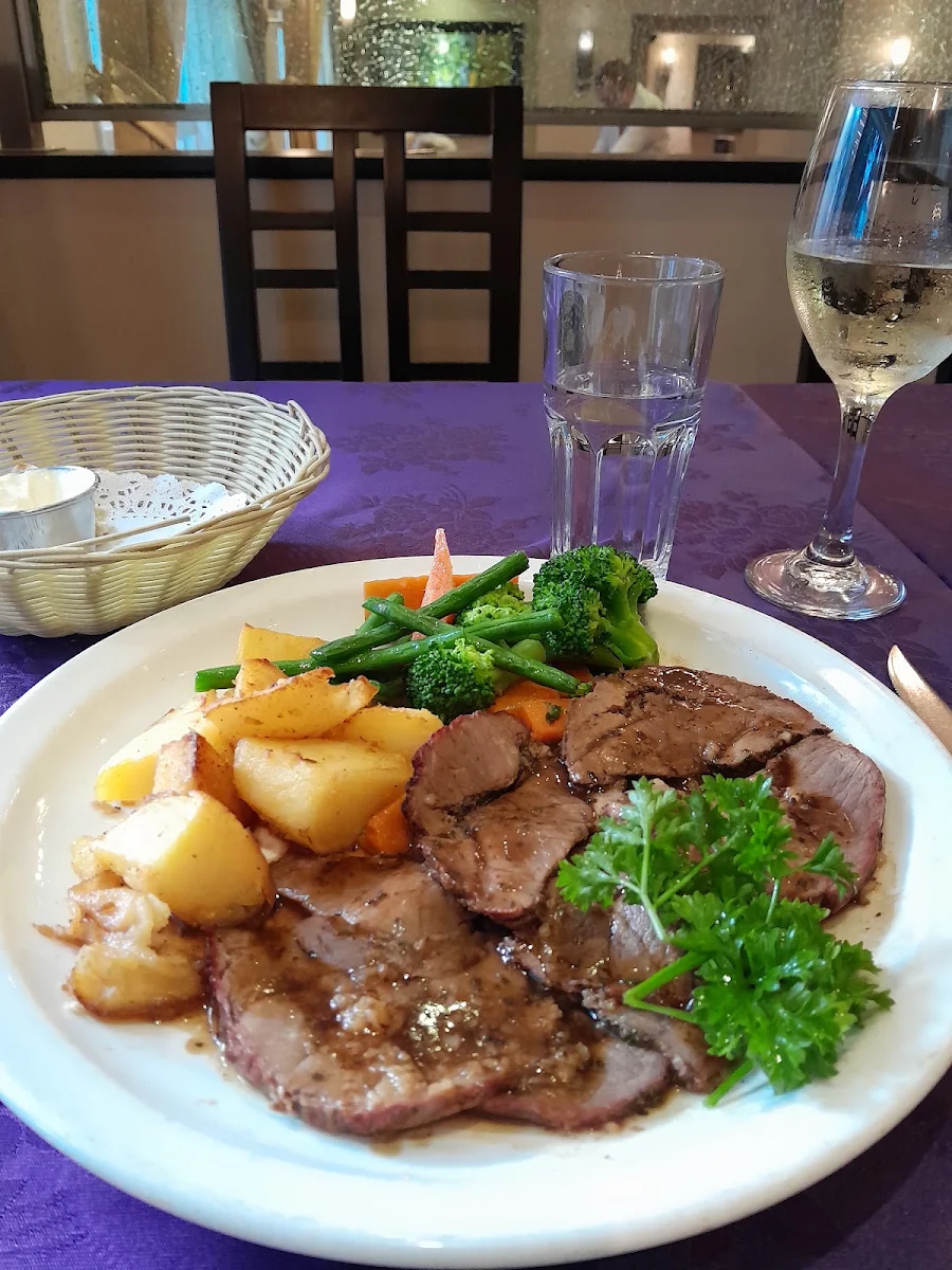 Lamb Leg with Roasted Potatoes & Vegetables, Bumpkin's Restaurant & Lounge