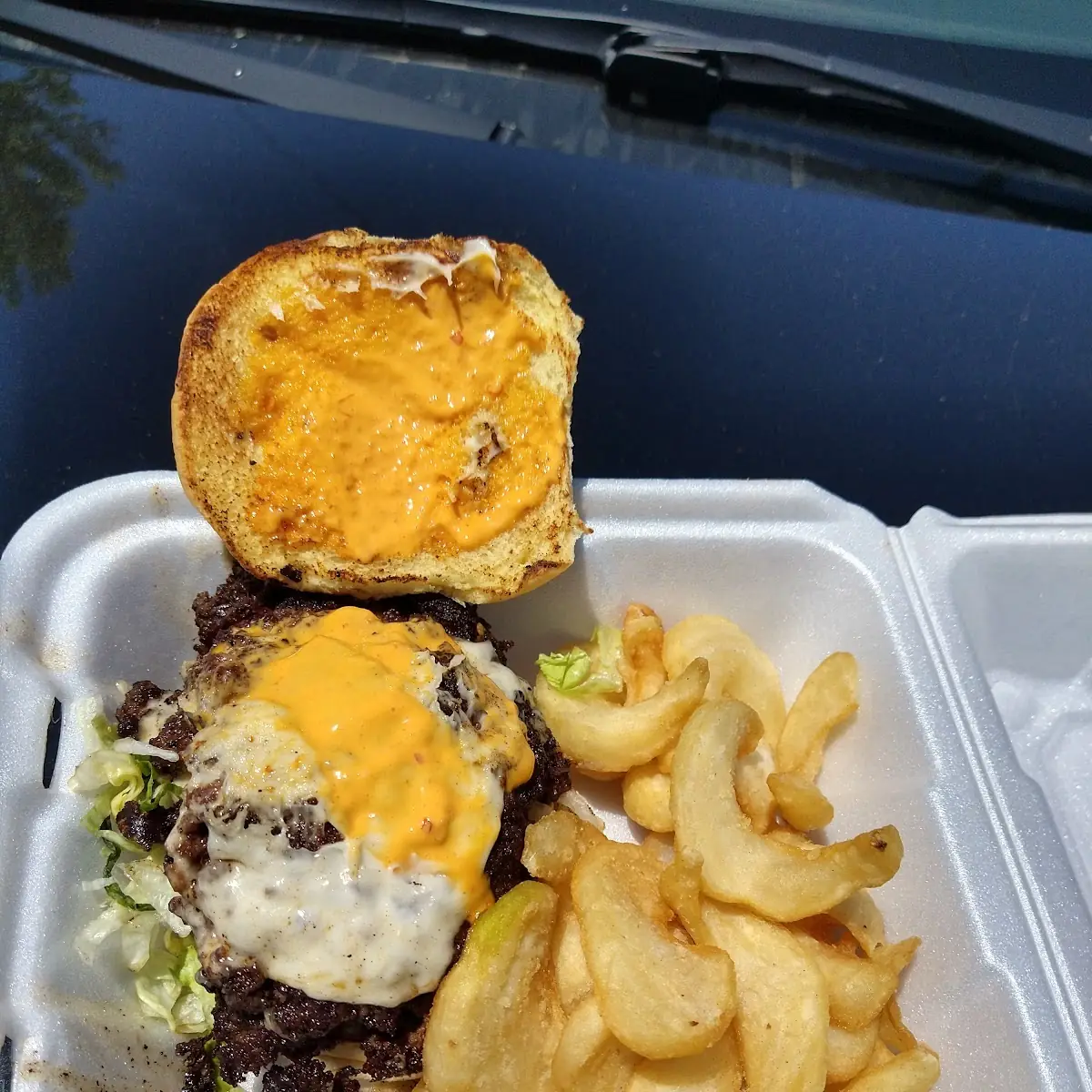 Triple Smash Burger and Fries