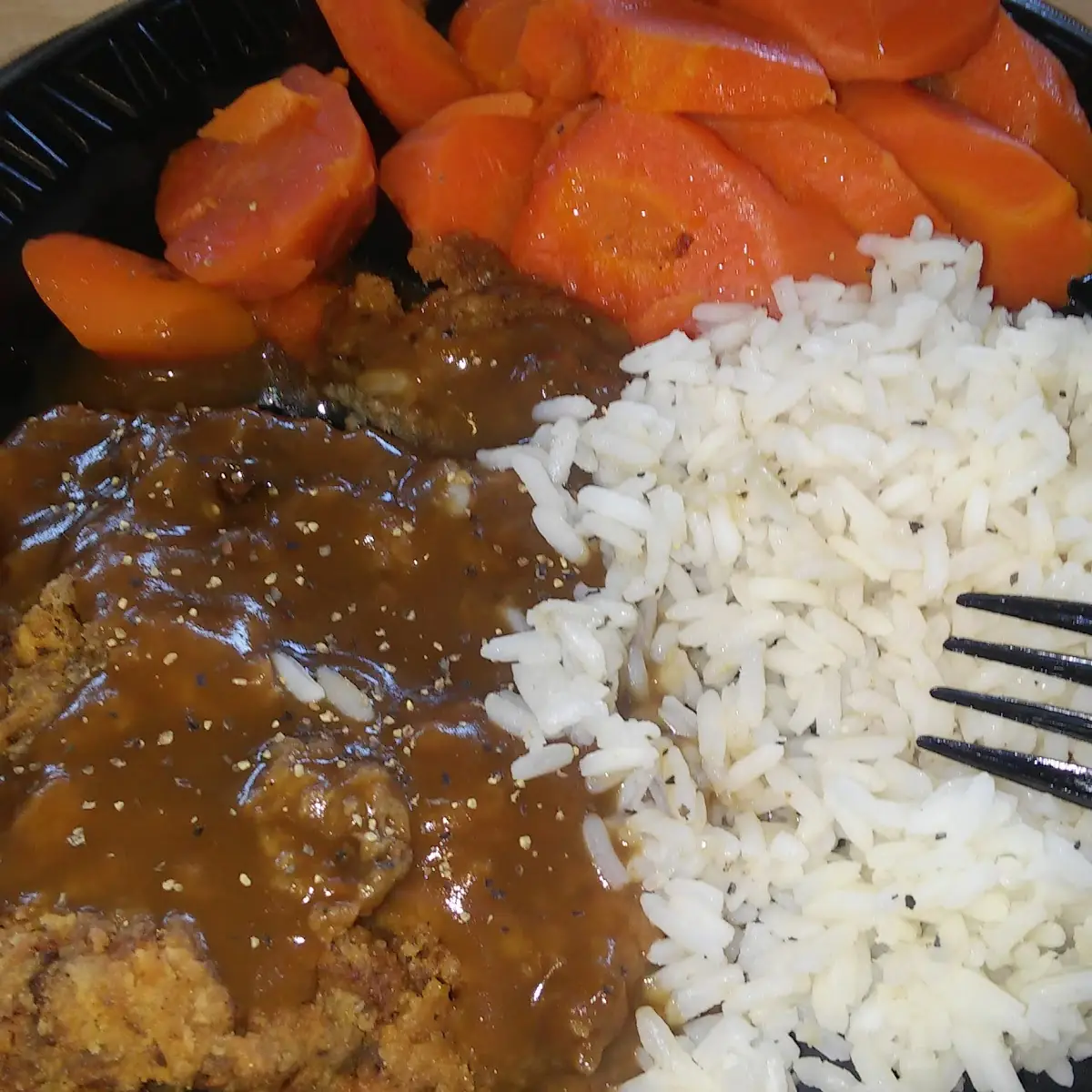 Country Fried Steak Rice and Carrots
