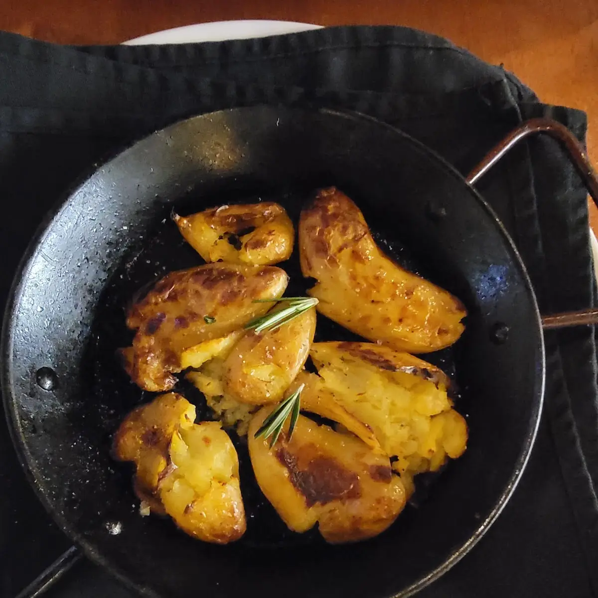 Wood Fire Roasted Smashed Fingerling Potatoes