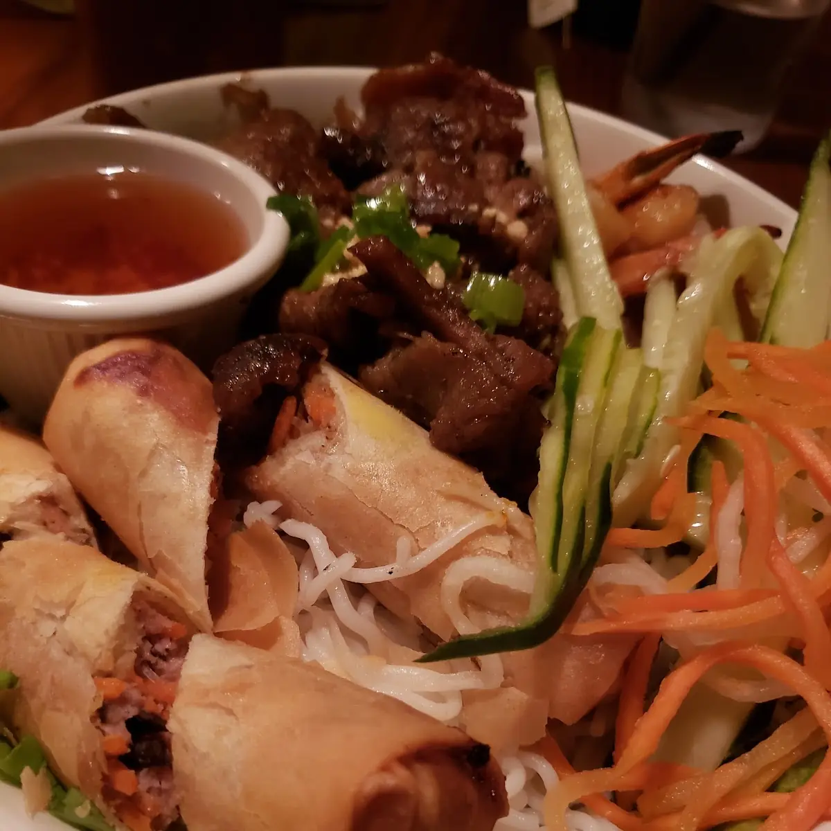 Bun Thit Nuong Cha Gio Grilled Pork and Eggrolls