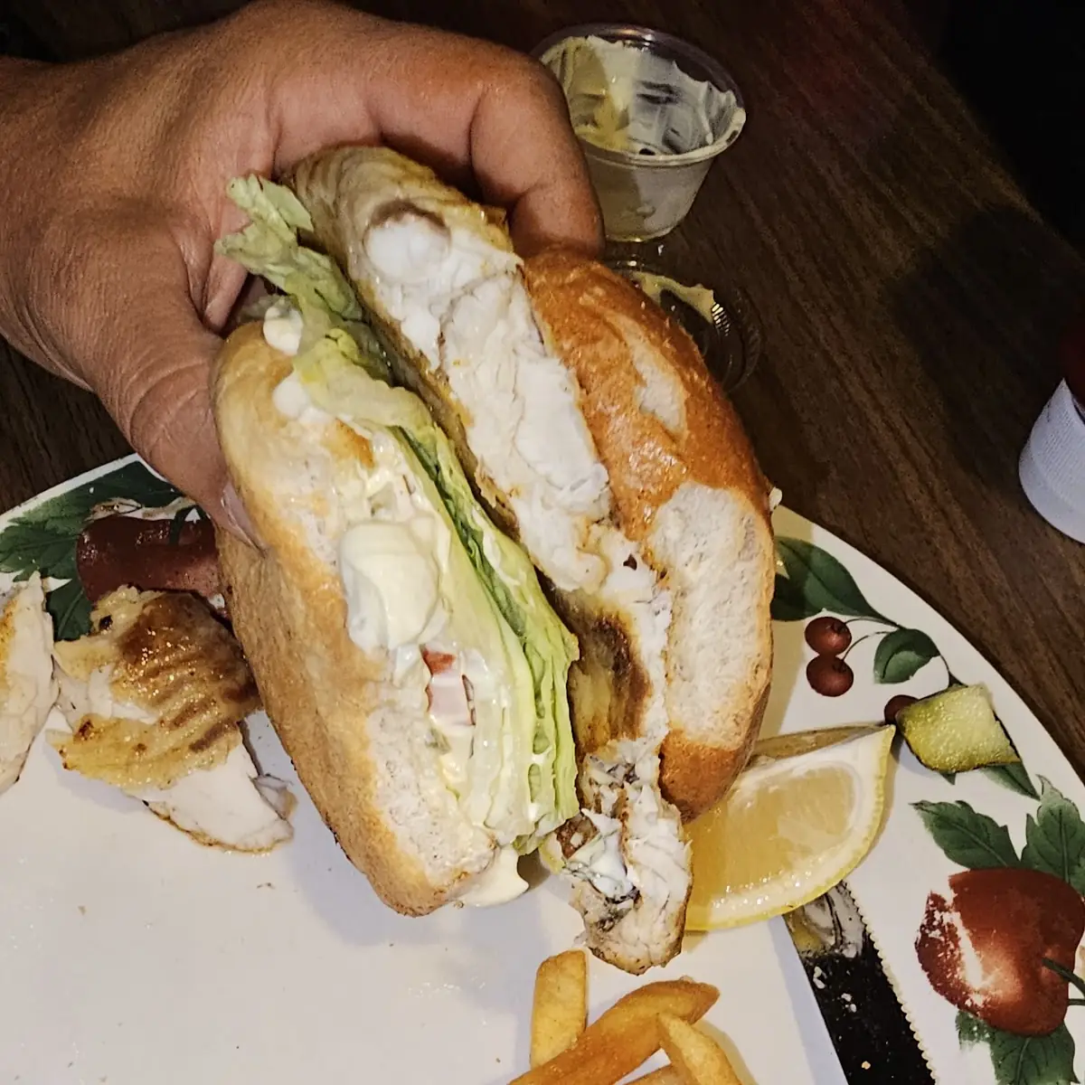 Cajun Fish Sandwich with Fries