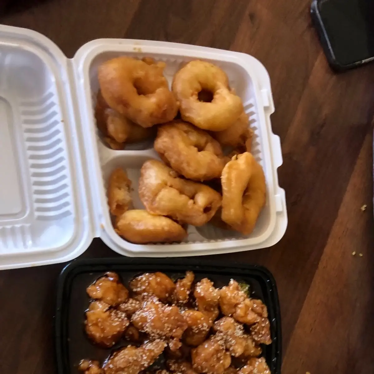 Sesame Chicken and Sweet Sour Shrimp