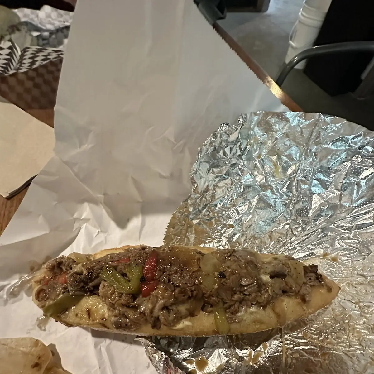 Cheesesteak Sandwich with Chips and Soda