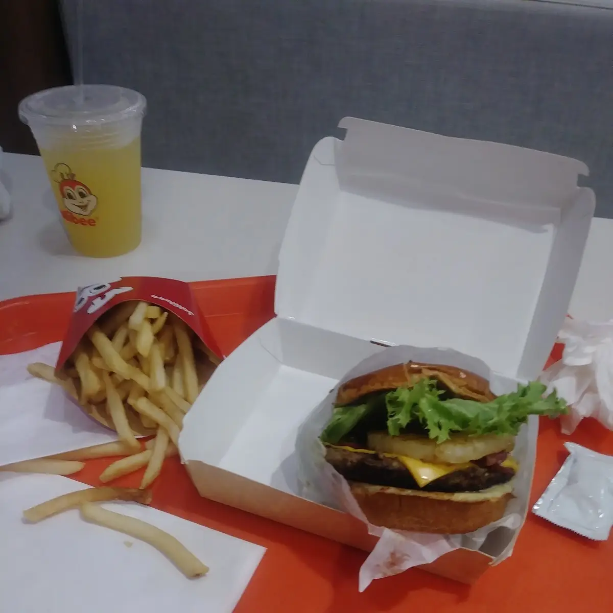 Amassing Aloha Bacon Cheeseburger Combo with Pineapple Juice