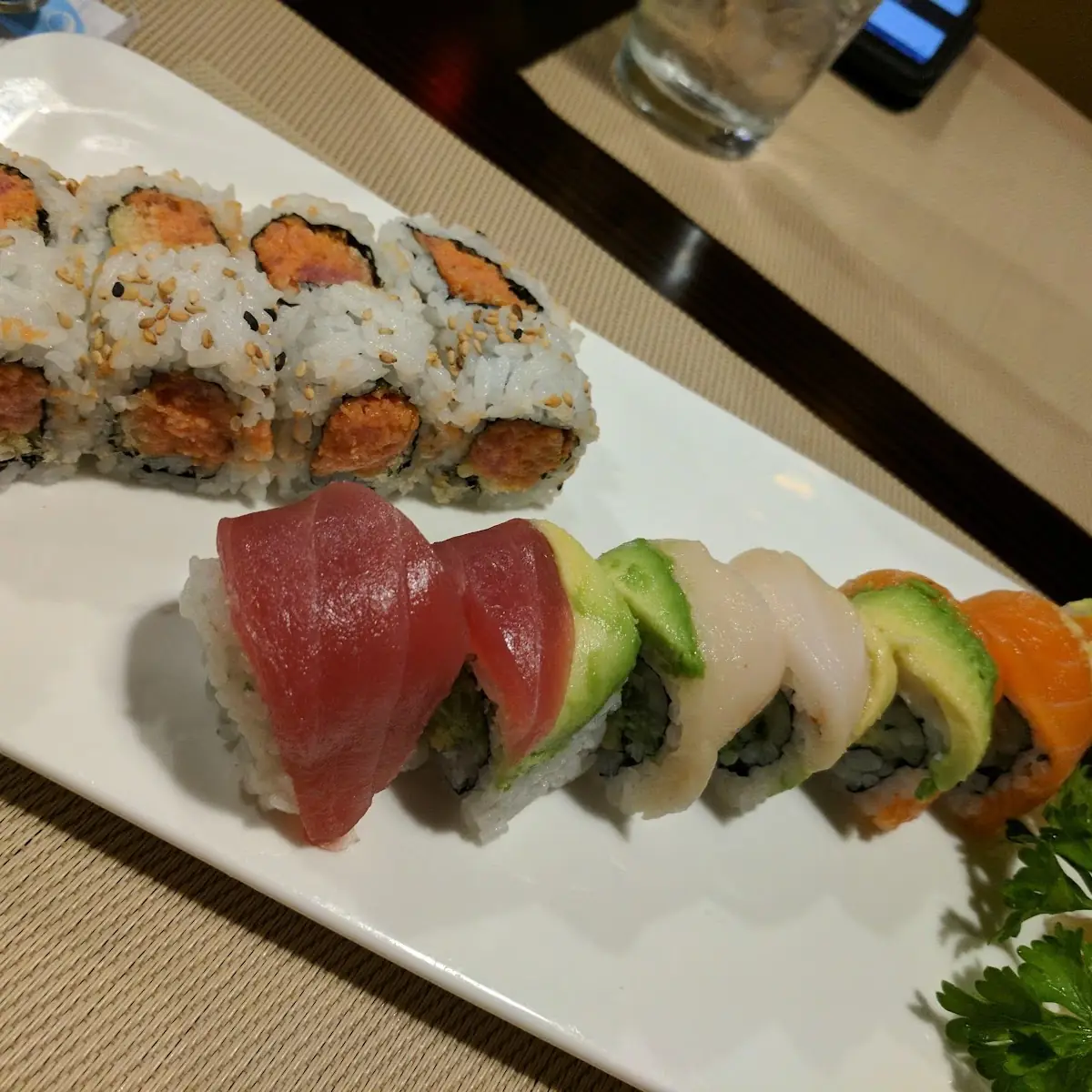 Spicy Tuna and Rainbow Roll