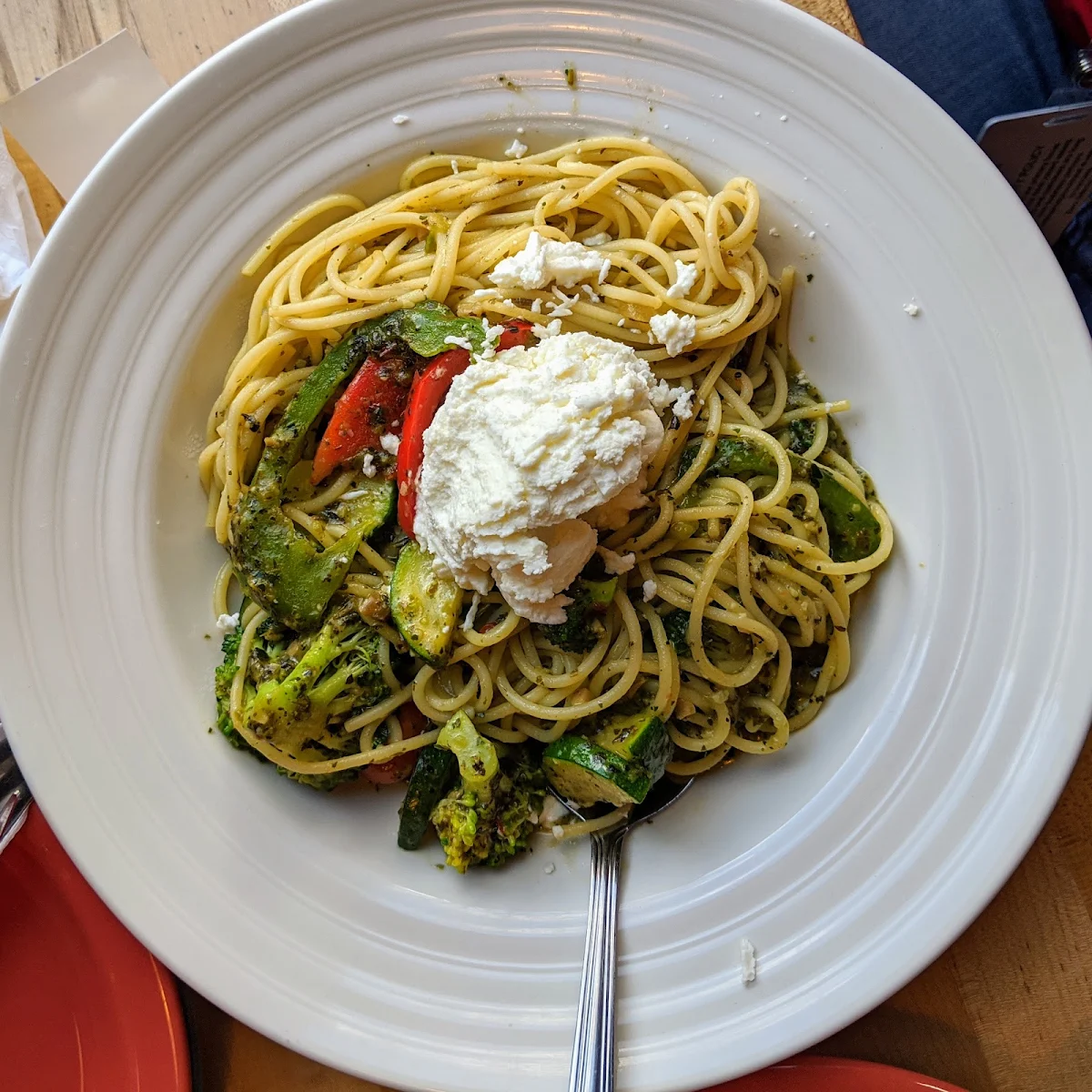 Spaghetti Primavera with Goat Cheese, East Side Mario's