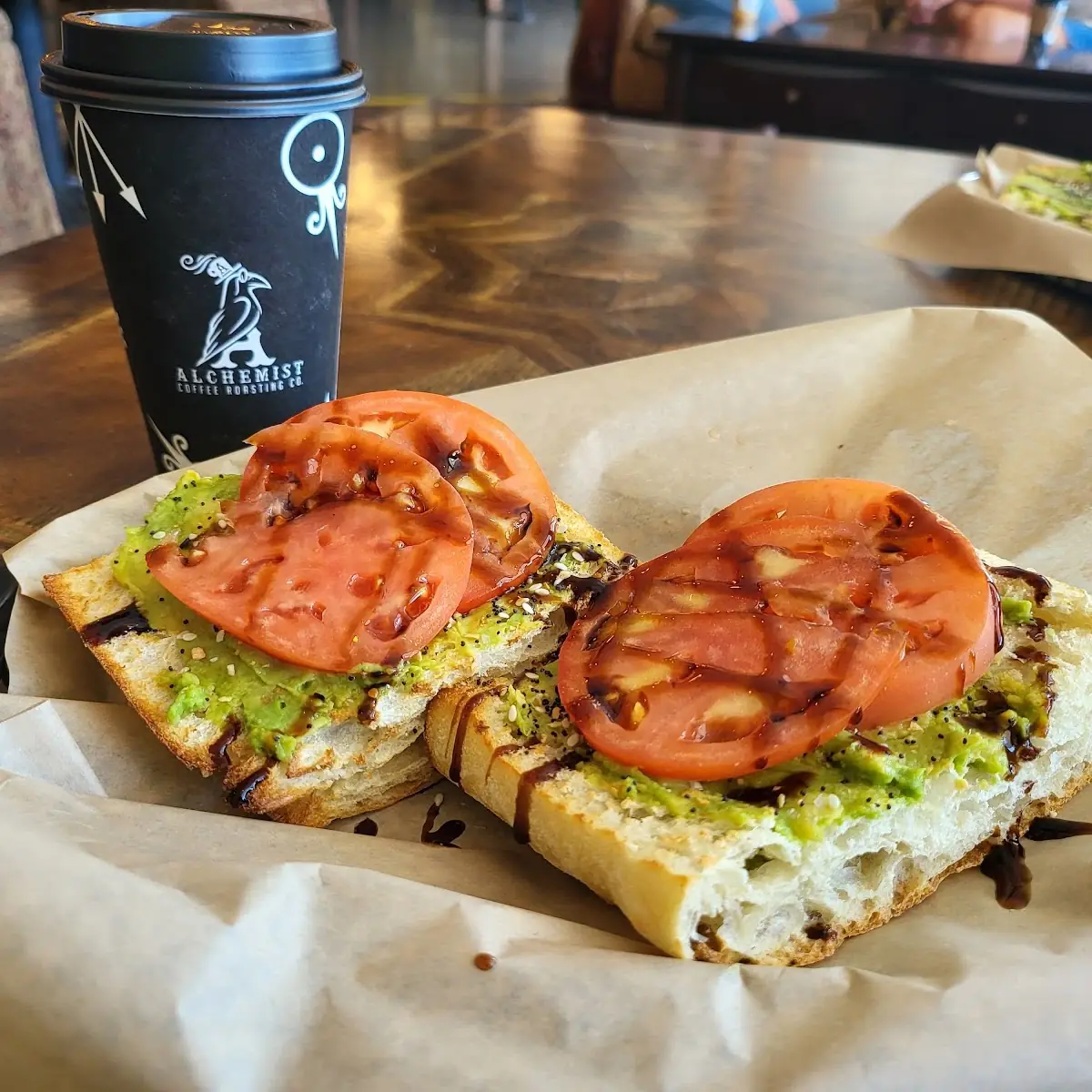 Avocado Toast with Tomato Slices