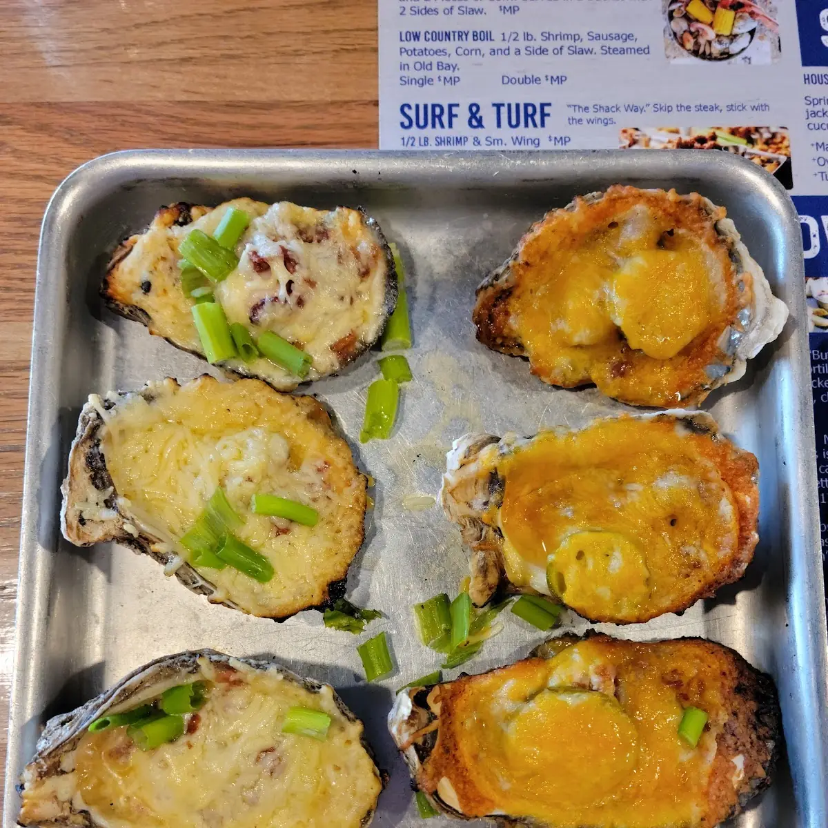 Baked Oysters with Lemon Wedge