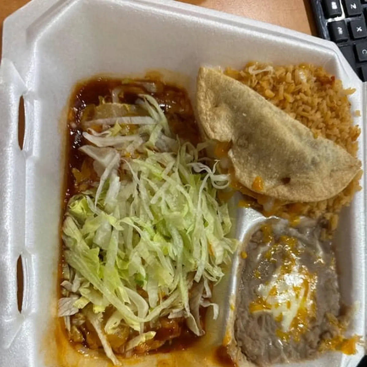 Shredded Beef Taco Cheese Enchilada Plate