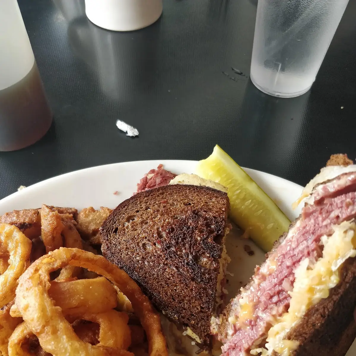 Rueben with Onion Rings