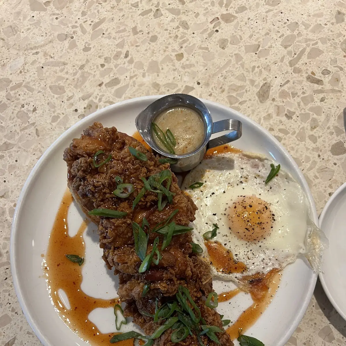 Fried Chicken Biscuit and Omelet