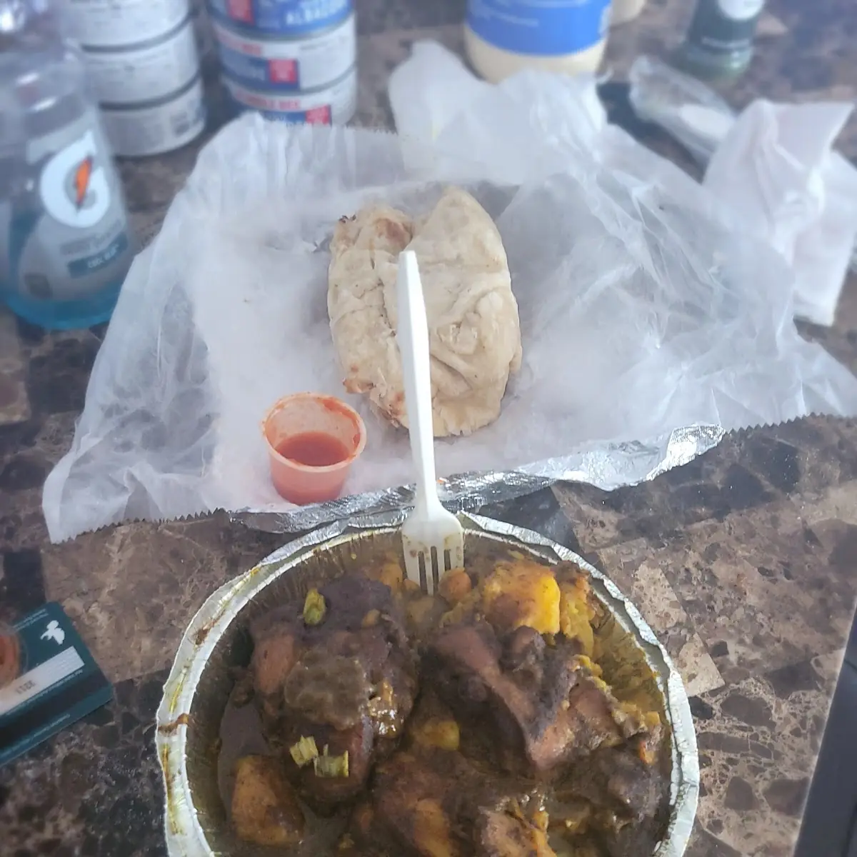 Curry Chicken Chick Peas & Roti