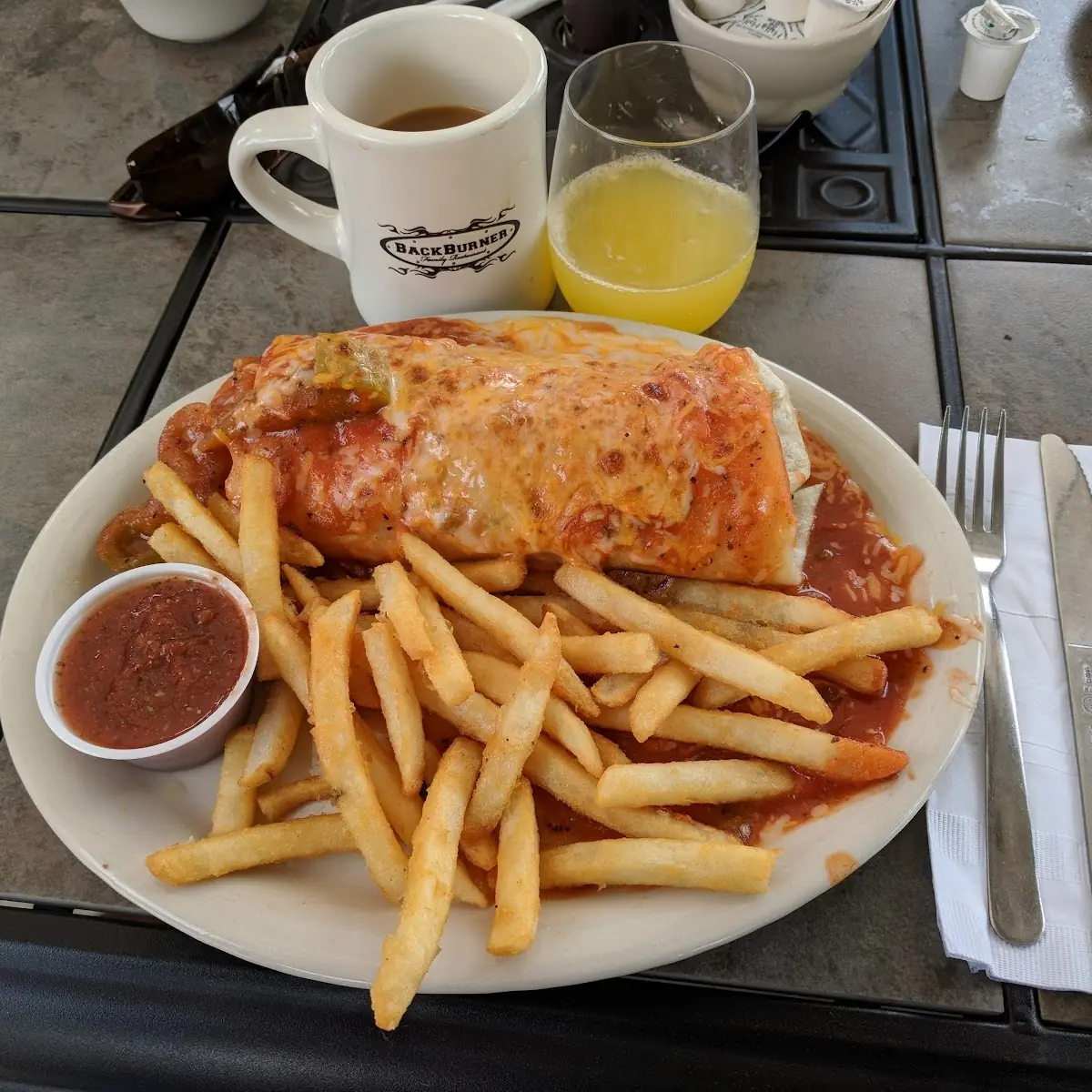 Breakfast Burrito with Fries