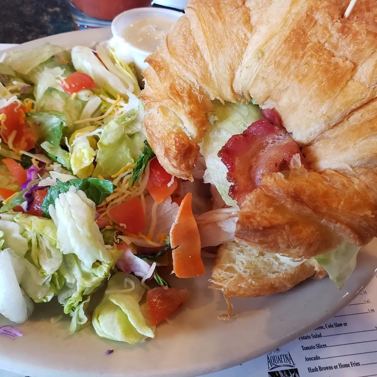 Turkey Club Croissant with a Side Salad