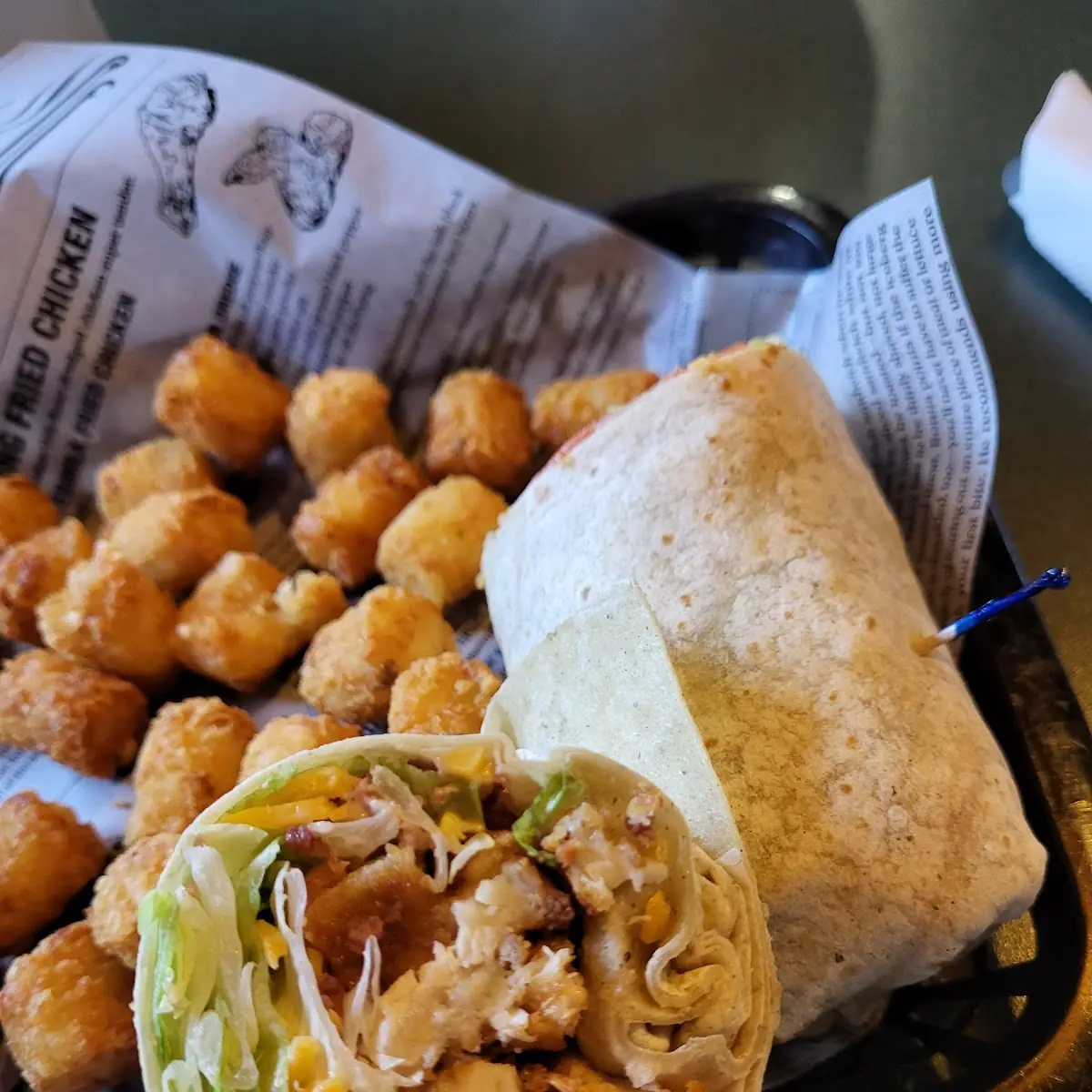 Chicken Bacon Ranch Wrap with Tots