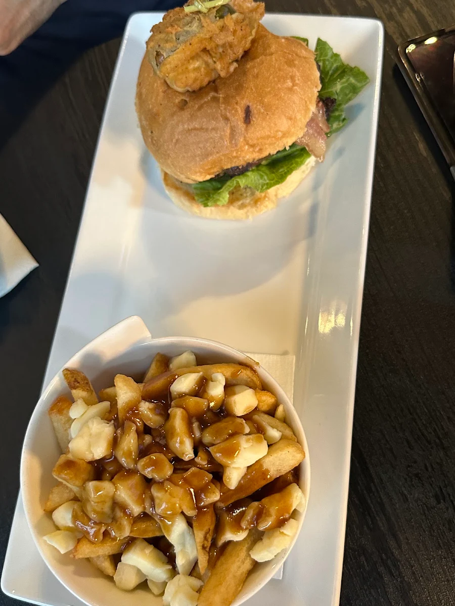 Burger with Poutine