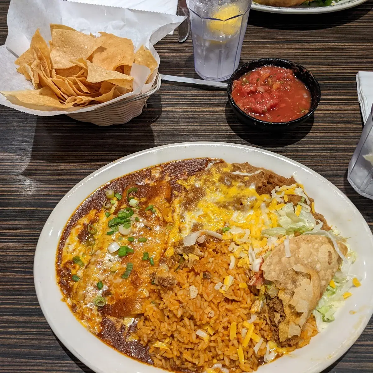 Cheese Enchilada and Ground Beef Taco