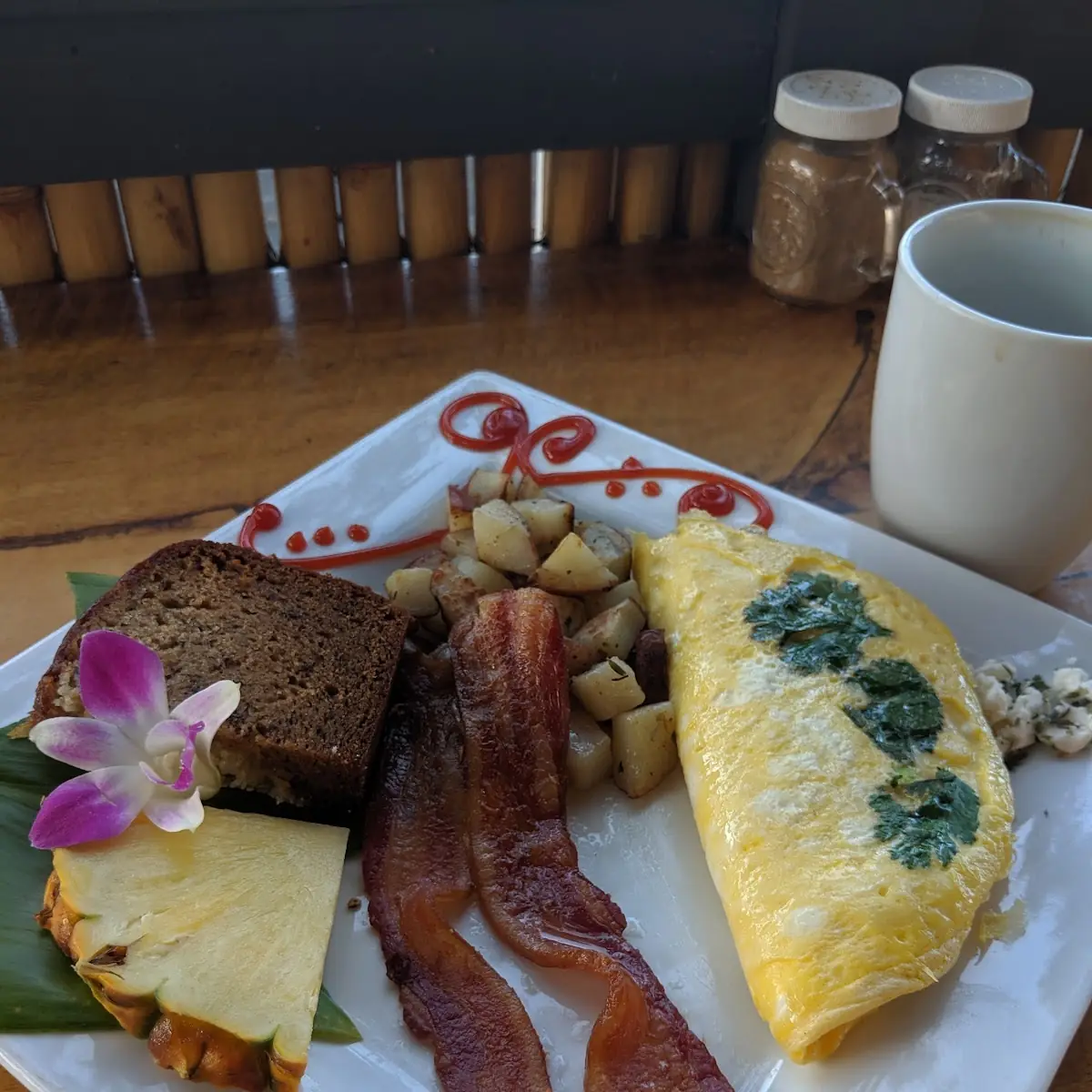 Vegie Omelette with Fresh Fruit