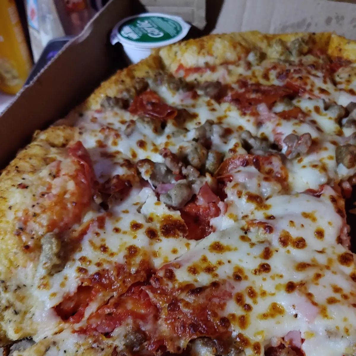 Meat Pizza w Garlic Crust
