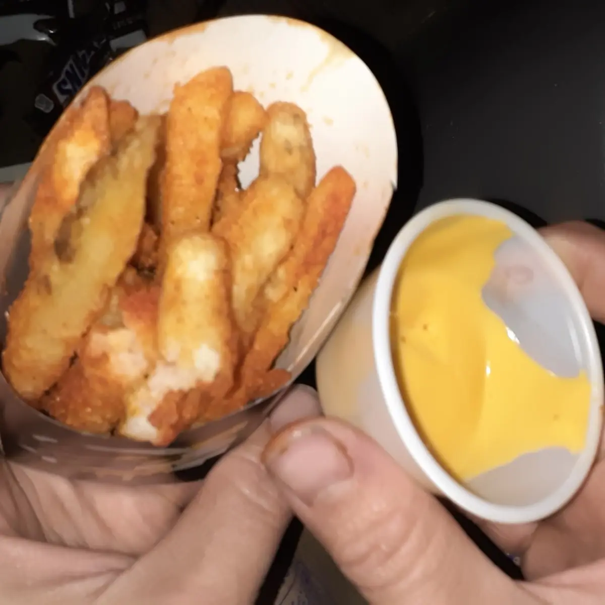 Nacho Fries Cheese Dip Served Only 1 4th Full