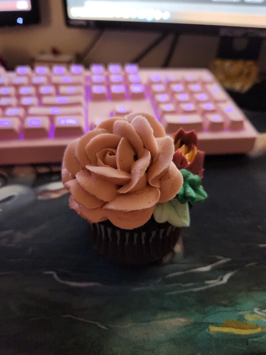 Flower Decorated Chocolate Cupcake