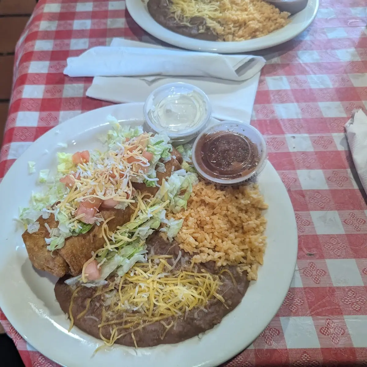 Taco Enchilada Combo with Rice & Beans