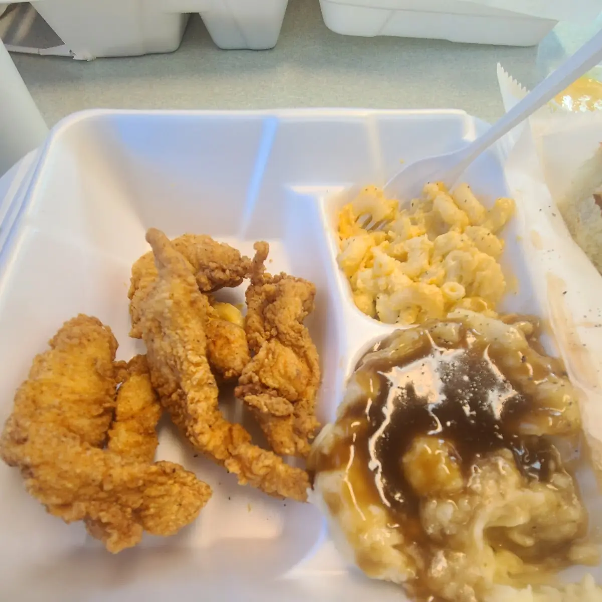 Chicken Tenders Mac & Cheese Mashed Potatoes and Gravy