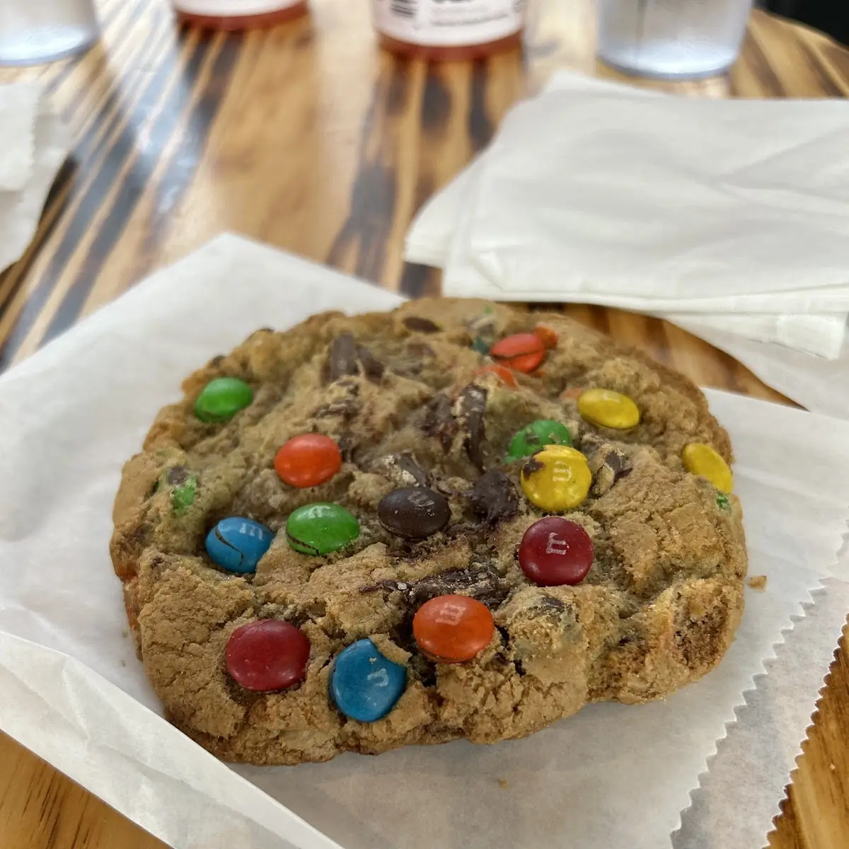 M & M Chocolate Chip Cookie