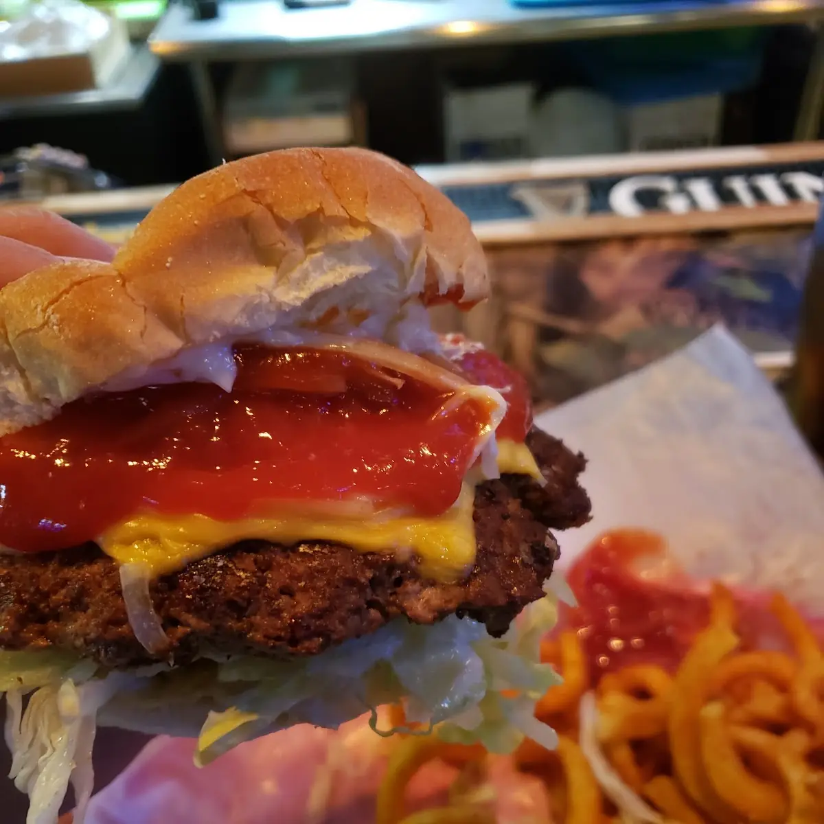 Cheese Burger and Fries