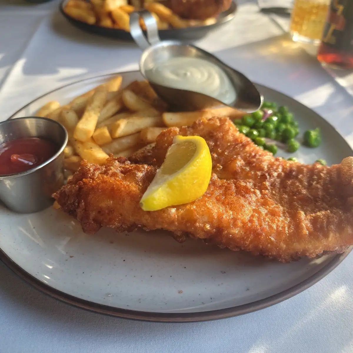 Fish and Chips with Peas