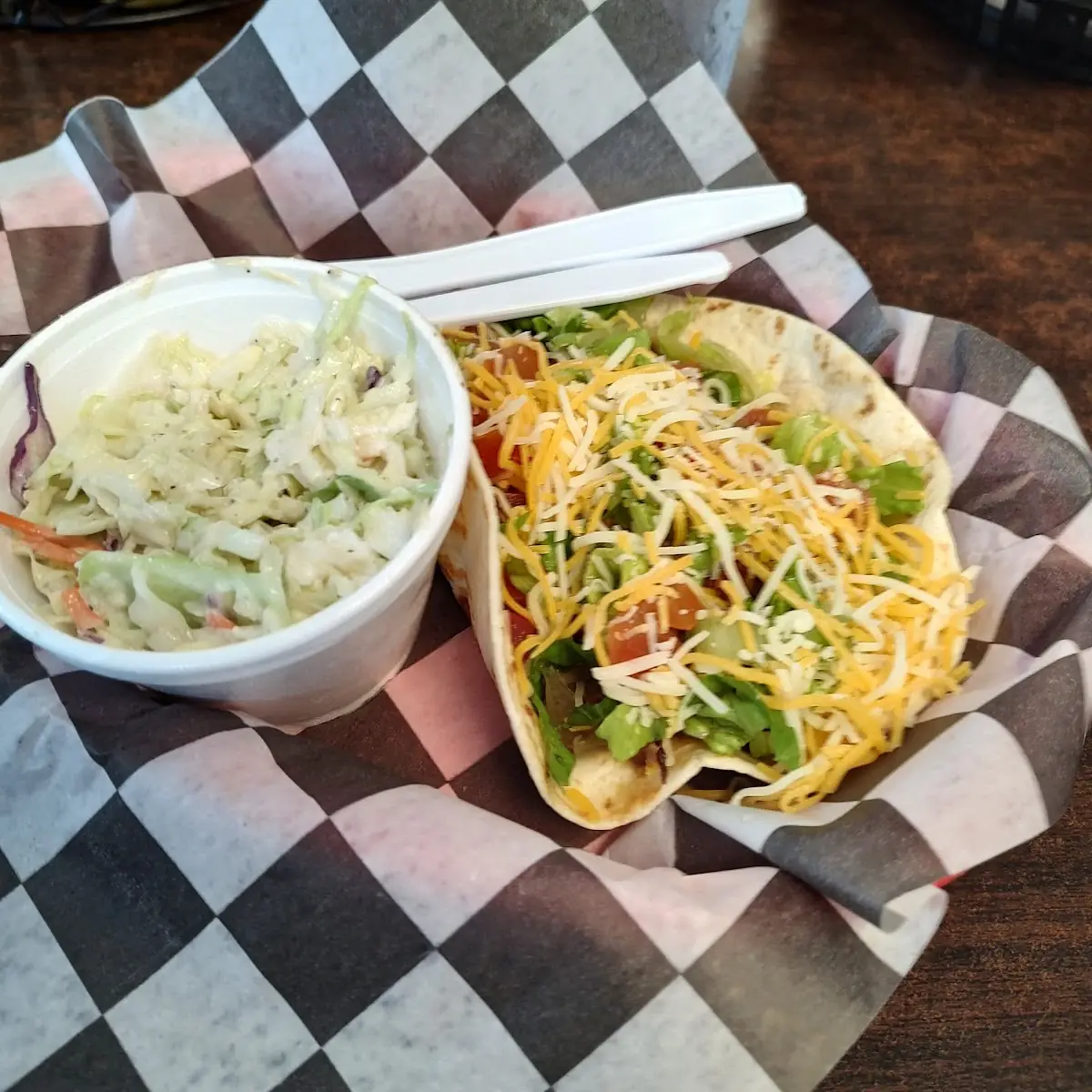 Brisket Taco with Cole Slaw