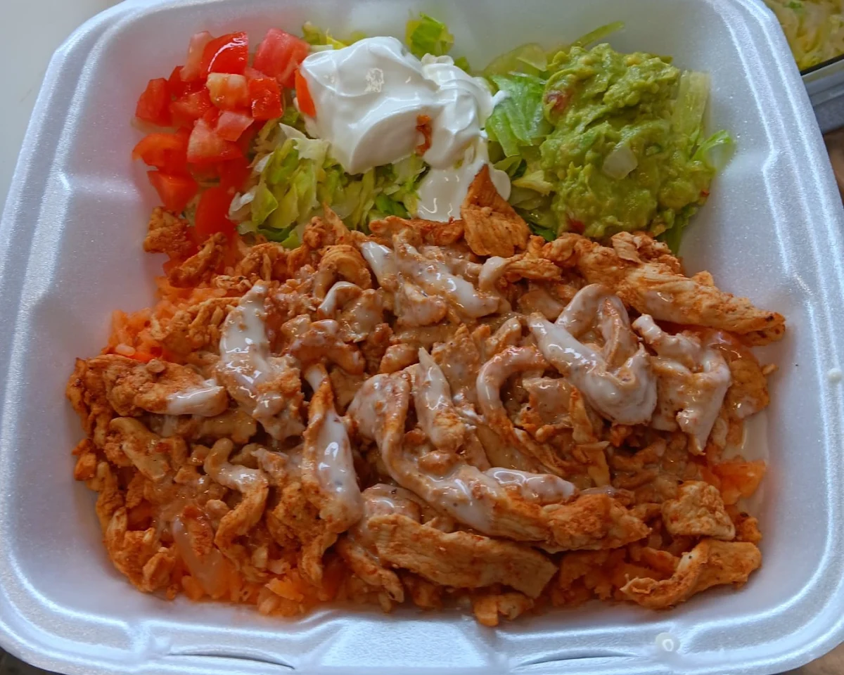 Shredded Chicken Rice Salad and Tomato