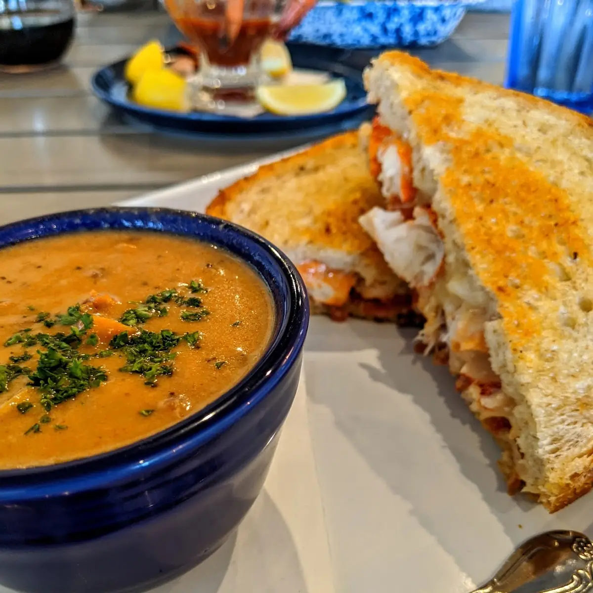 Lobster Grilled Cheese with Tomato Bisque