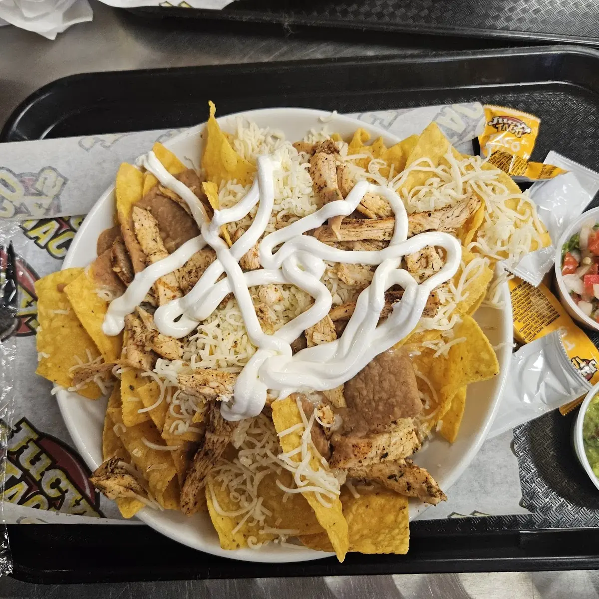 Chicken Nachos with Cheese
