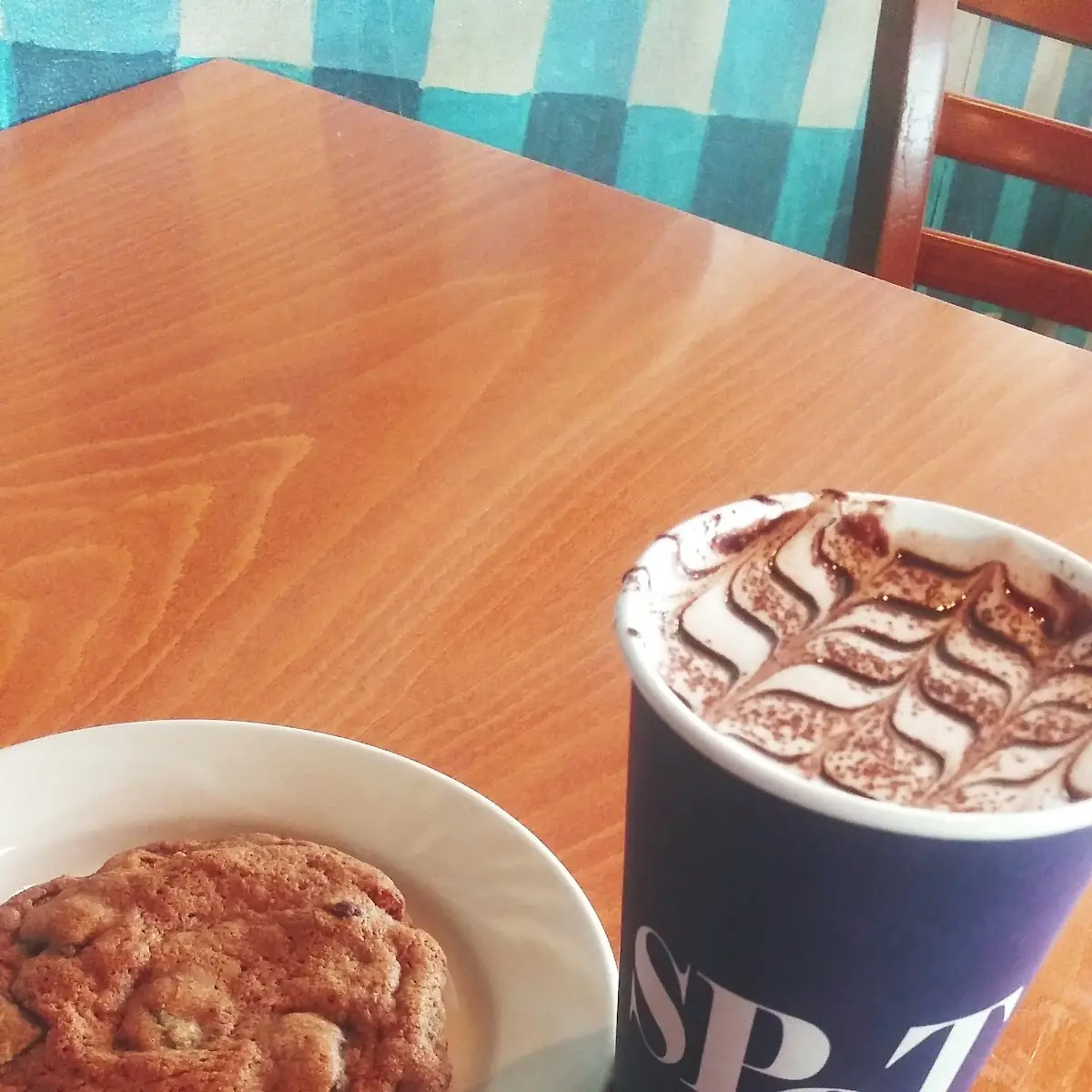 Hot Chocolate and Chocolate Chip Cookie