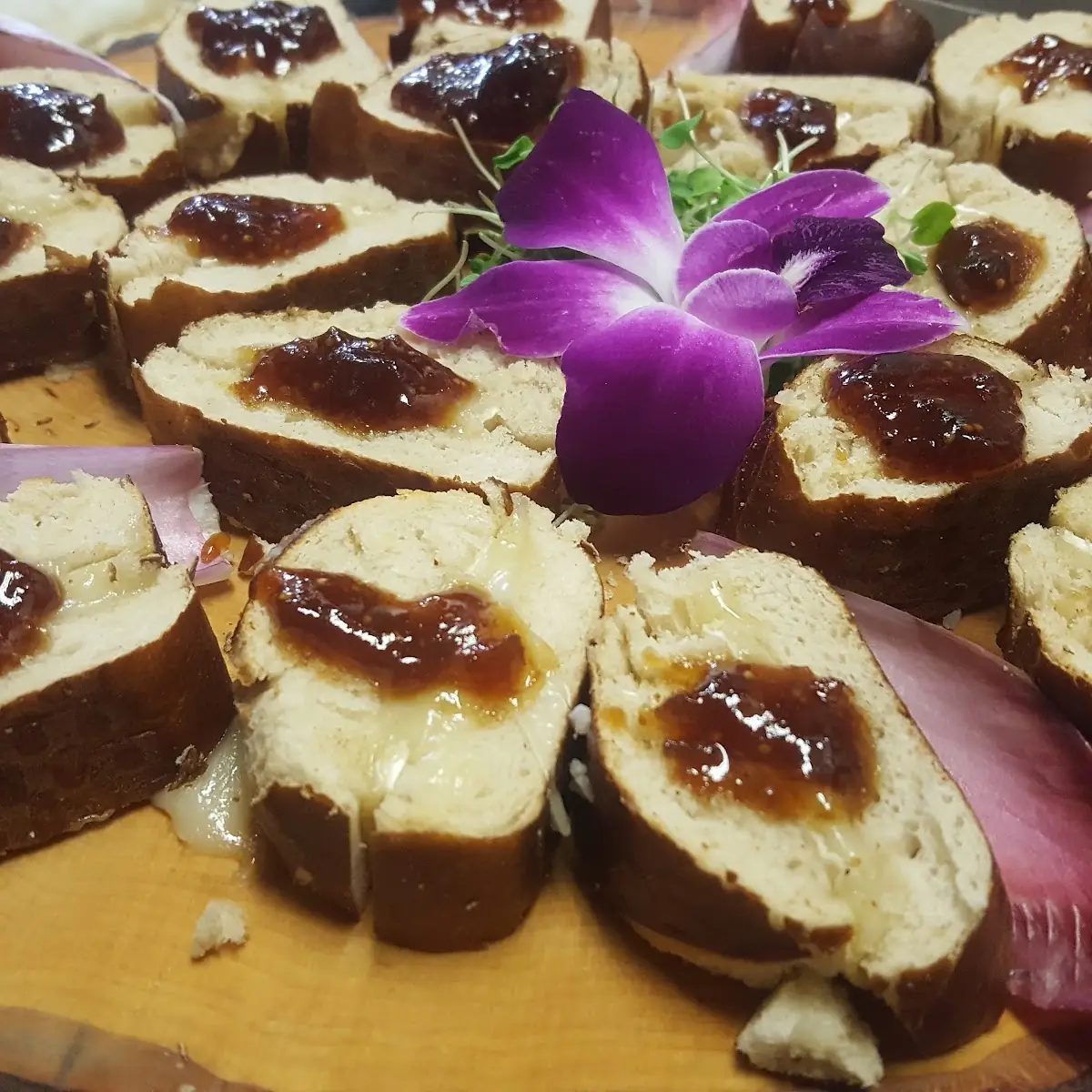 Pretzel Baked Brie with Fig Jam