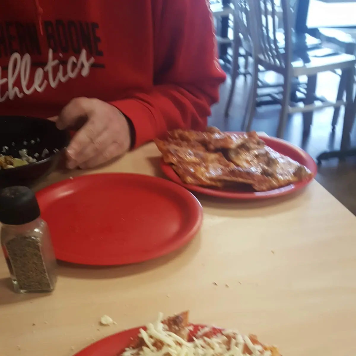 Lunch Buffet Slices with Cold Cheese from the Salad Bar