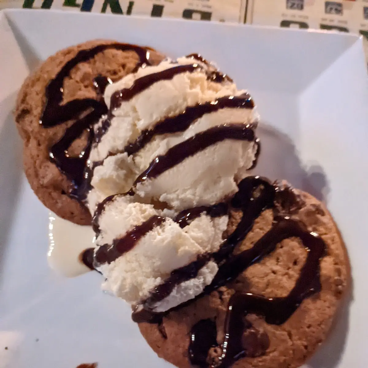 Warm Chocolate Chip Cookie with Ice Cream
