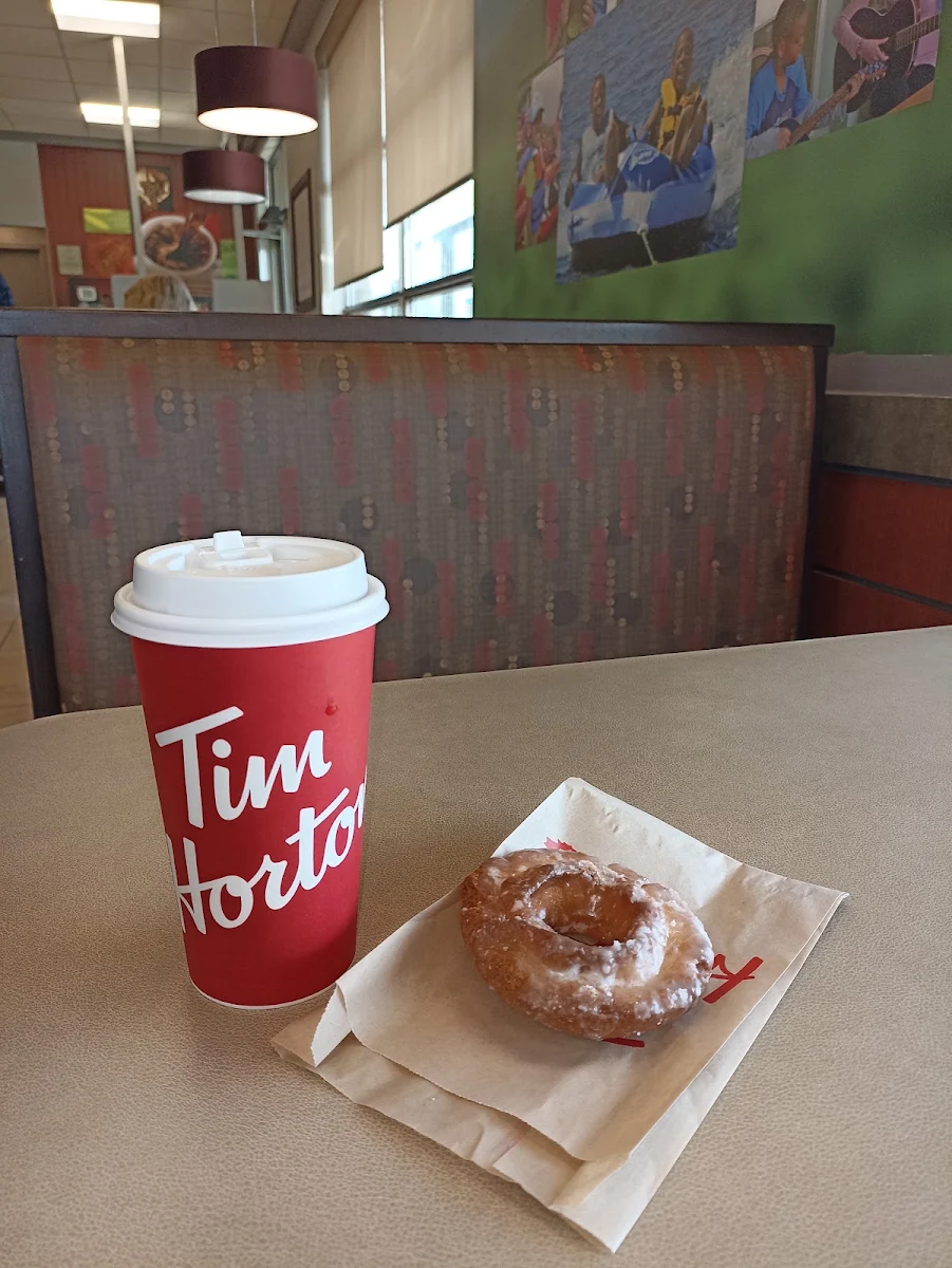 Sour Cream Glazed Donut with Dark Roast Coffee