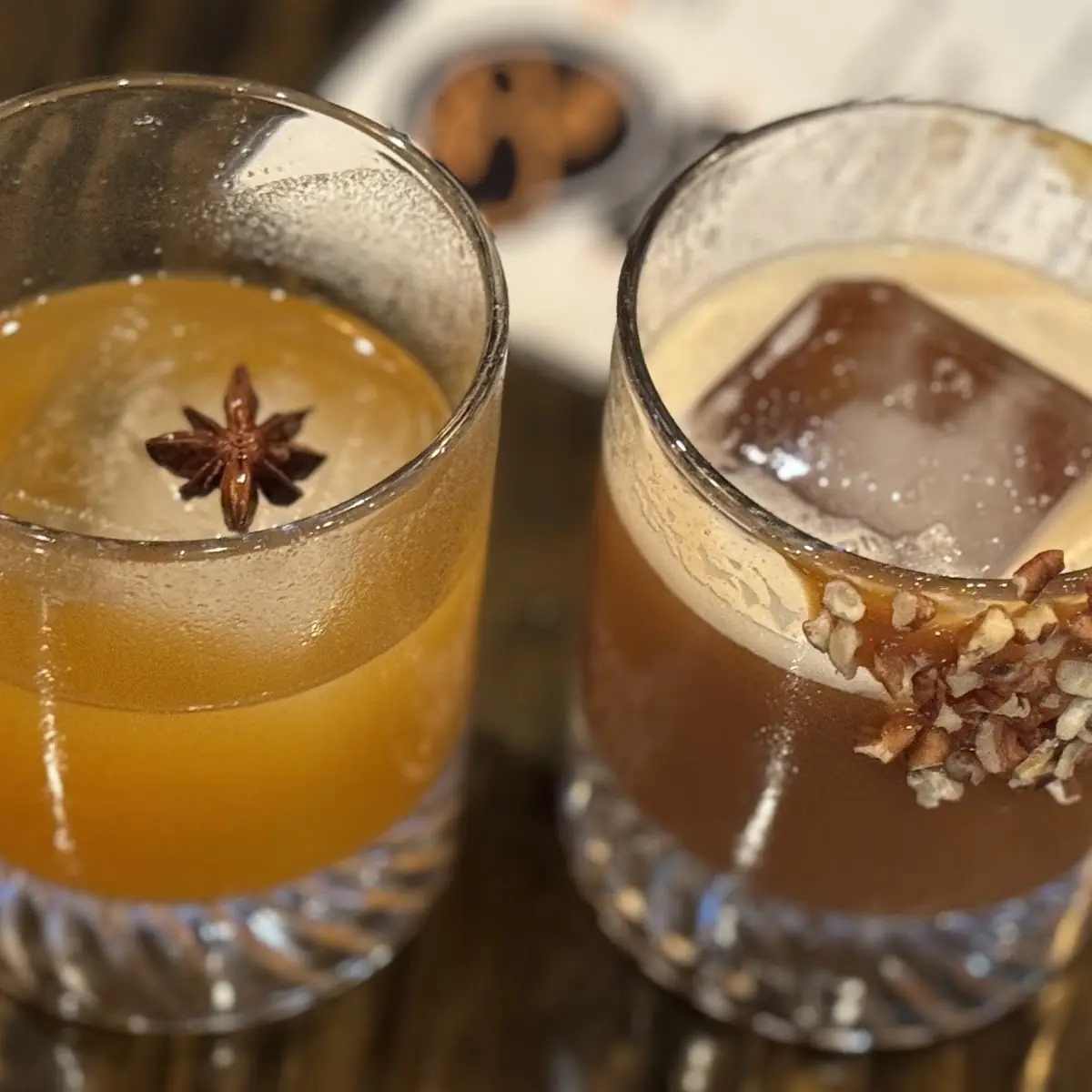 Pumpkin Old Fashioned and Pecan Pie Sipper