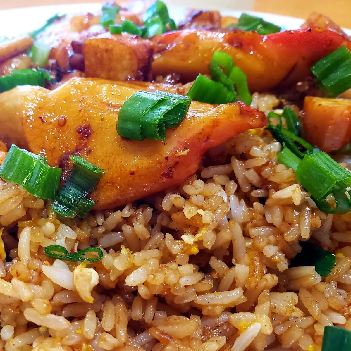 Fried Rice Shrimp Scallops Crab and Small Squid