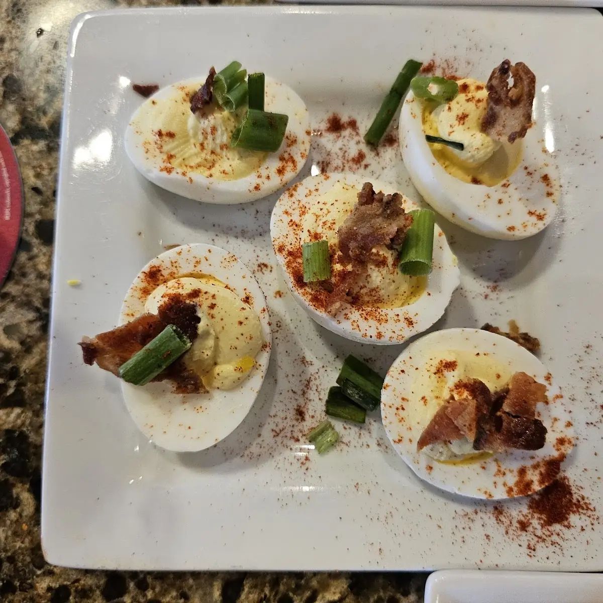 Bourbon Bacon Deviled Eggs
