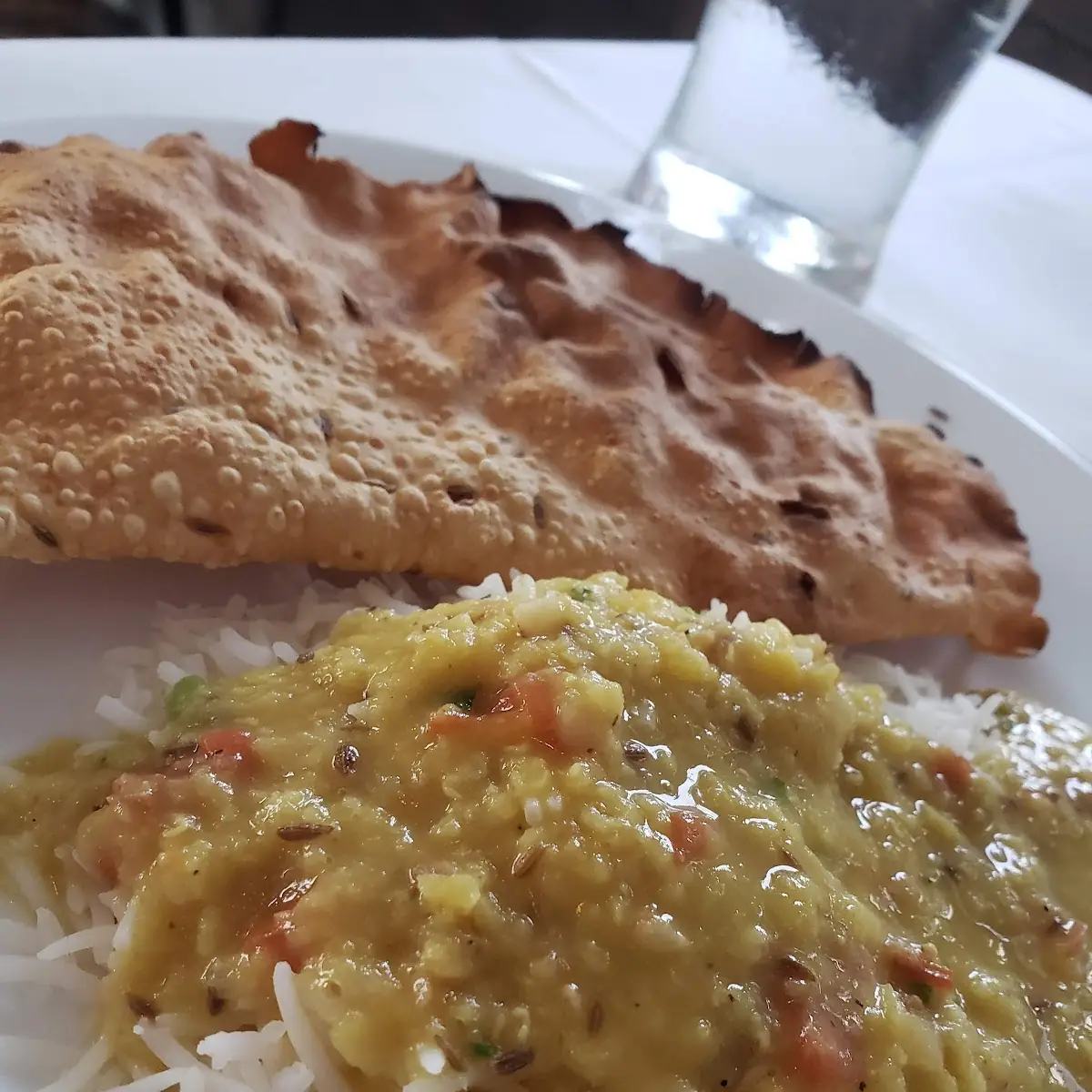 Papad and Dal Tadka