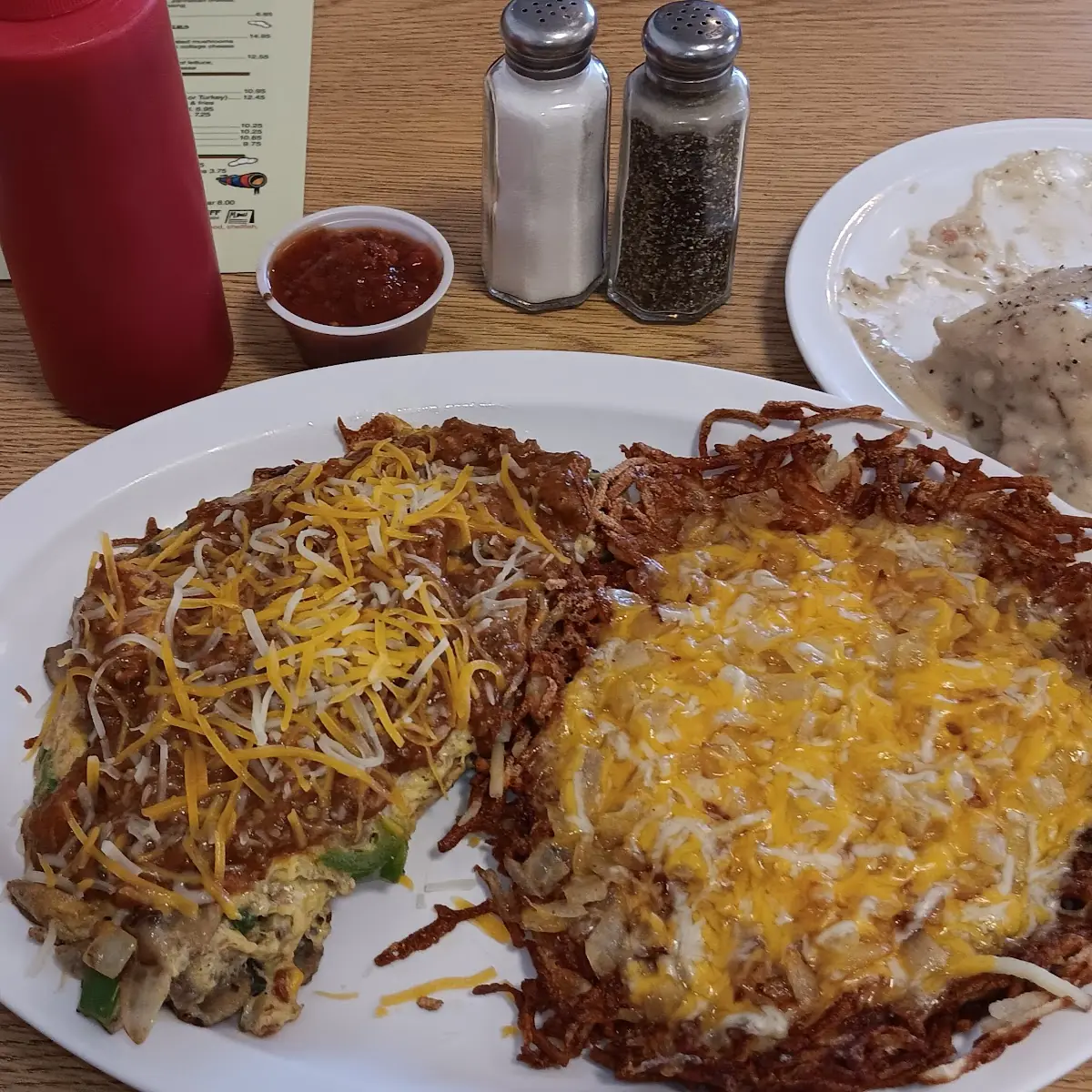Hash Browns with Cheese and Grilled Onions