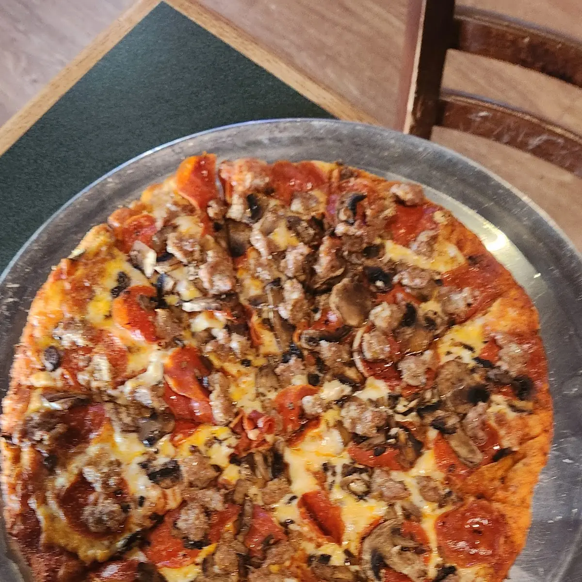 3 Topping Thin Crust lg Pizza